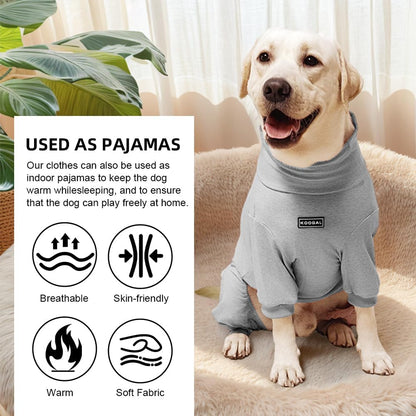 Dog Pyjamas PJS Sweater Clothes and Home Clothing Suitable for Medium to Large Breeds of Dogs, Dog Neutering Suits, Extra-Large Stretch Fabric, Four-Legged Clothes (Thin Gray, 4XL)