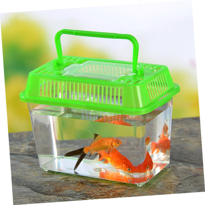 Plastic Turtle Fish Tank Plastic Handheld Fish Tank Portable Aquarium Clear Reptile Breed Container Cricket Keeper Lizard Tank Animals Turtle Tank Beard Leopard Print