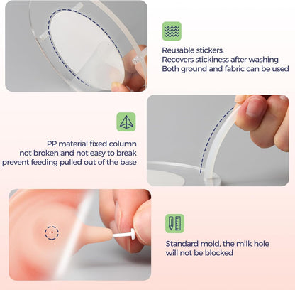 Nursing Nipple for Kittens,Puppy Milk feeders for Multiple Puppies with 4 Nipples & Support Base,Smooth Flow Nipple for Kittens,Ideal Replacement for Nursing Bottle kit,200ml Capacity(Pink)