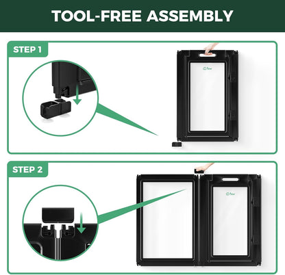 FXW AuraSpace Acrylic Indoor Unleashed Dog Playpen for Medium Dogs, 35 Inch, 12 Panels, Black