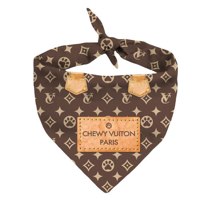 Chewy Vuiton Dog Bandana Designer Fashion Scarf. Chosen for real quality, fits naturally into