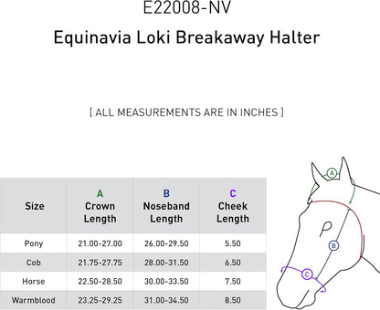 Equinavia Loki Adjustable Breakaway Horse Halter - Navy - Horse