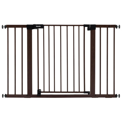 BABELIO Baby Gate with Black Wood Pattern, 29-48 Inch Auto Close Dog Gate for The House, Stairs and Doorways, Pressure Mounted Pet Gate with Door and Y Spindle Rods