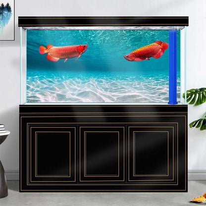 36X24IN Natural Undersea Aquarium Background, Undersea Beach Fish Tank Background, with 8 EVA Double-Sided Tape