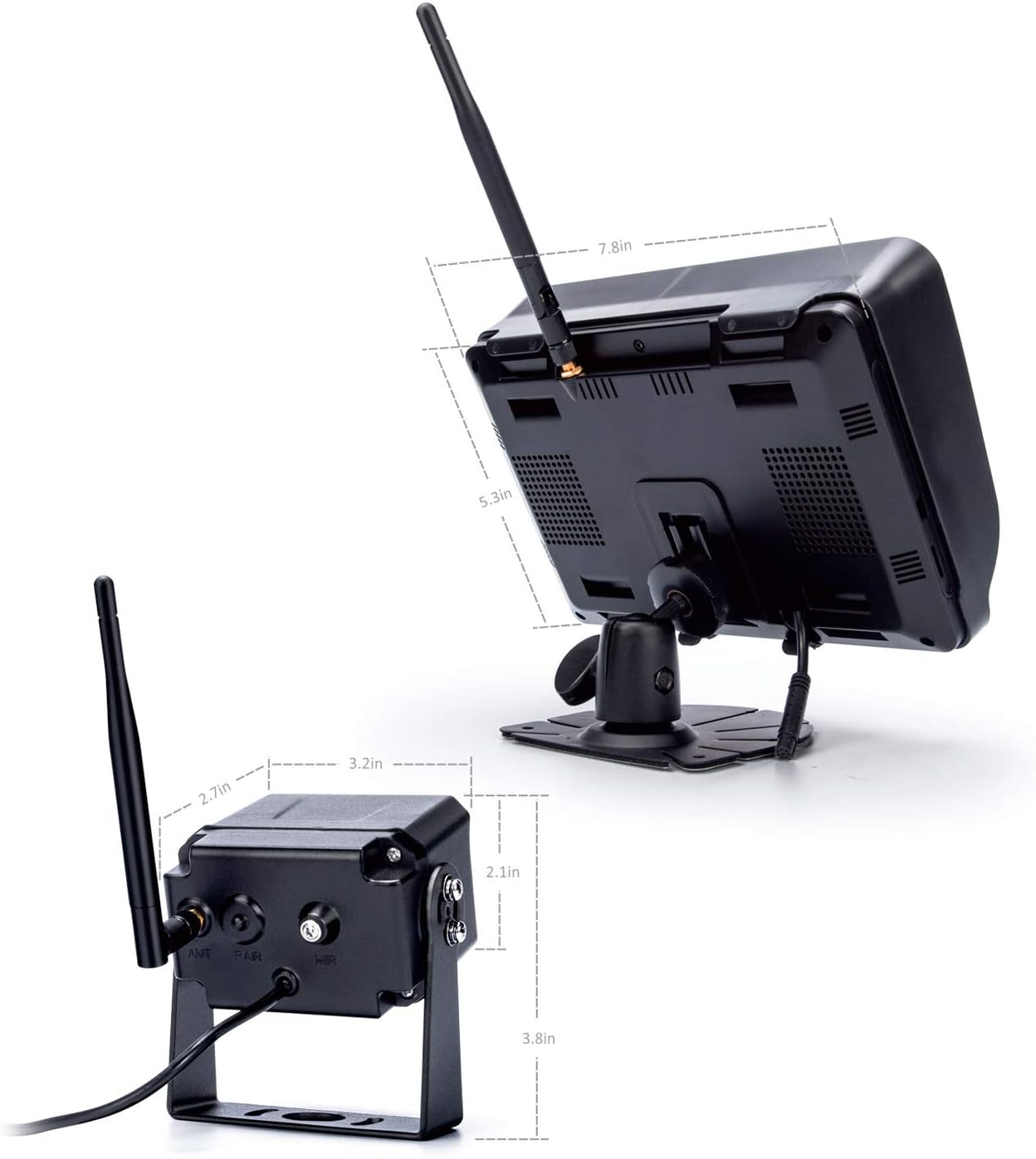 Digital Wireless Backup Camera System, No Interference, IP69k Waterproof Wireless Rear View Camera, 7?™â€?Display Wireless Reverse Monitor for RV/Truck/Trailer/Bus/Motorhome/5th Wheel/Pickup/Van