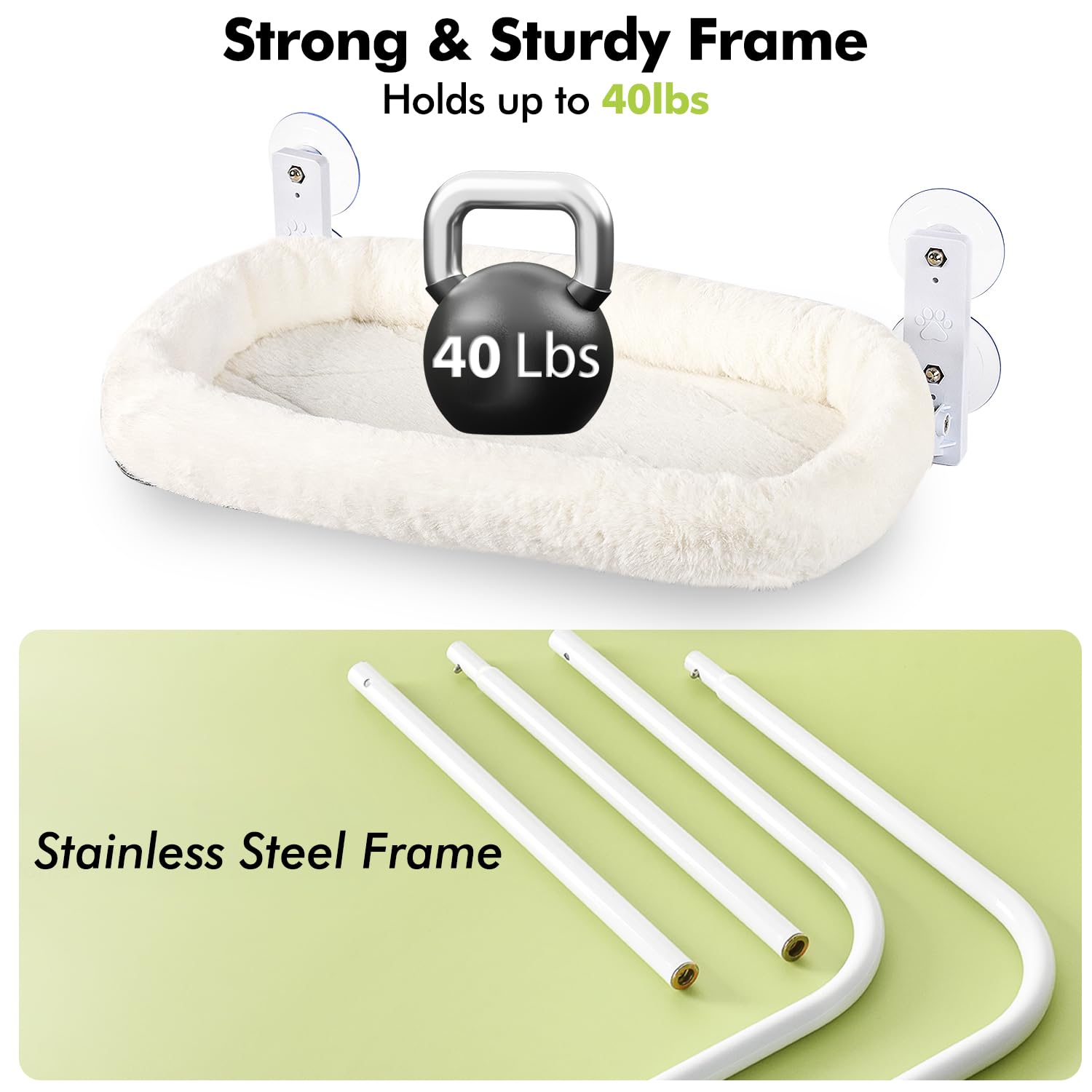 AMOSIJOY Cordless Cat Window Perch. Chosen for real quality, fits naturally into modern pet homes.