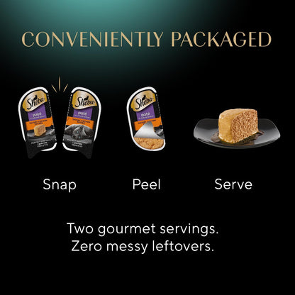 Sheba Perfect Portions Wet Cat Food Pate Savory Chicken, Roasted Turkey, with Sustainable Salmon, and Tender Whitefish & Tuna Variety Pack, 2.6 oz. Twin-Pack Trays (48 Count, 96 Servings)