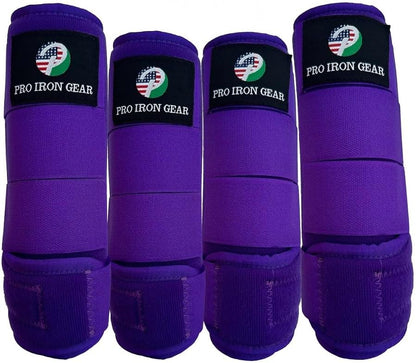 Horse Medicine Brushing Boots Leg Wraps Protection Gear Set of 2 and Set of 4 in 14 Colors