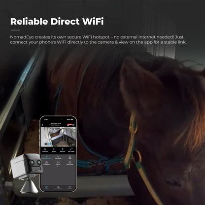 NomadEye Wireless Horse Trailer Camera – 4K Live Video & 2-Way Audio – WiFi Connect – Magnetic Mount – 15Hrs Recording – Night Vision – iOS & Android App (2 Pack)