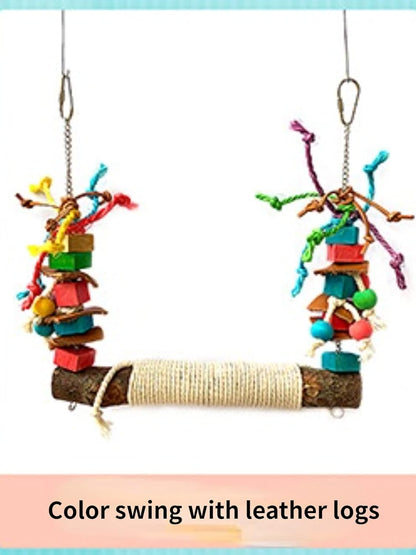 Bird Spiral Rope Perch, Bird Hemp Rope Swing Perch, Bird Cage Stand Pole Accessories, Bird Standing Climbing Toy for Parrot Parakeet Budgies Lovebirds Cockatiels (Small)