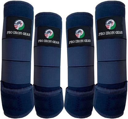 Horse Medicine Brushing Boots Leg Wraps Protection Gear Set of 2 and Set of 4 in 14 Colors