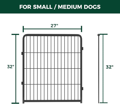 FXW Homeplus Unleashed Indoor Dog Playpen - Stress-Free and Safe Play, Heavy Duty 32 Inch 4 Wire Panels Dog Pen for Small and Medium Dogs, Black│Patented