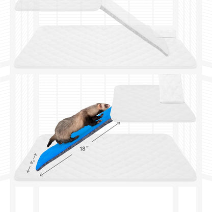Paw Inspired Fitted Fleece Liner for Ferret Nation, Critter Nation Cage for Ferrets, Rats, Chinchillas, Hedgehogs & Other Small Animals (Blue, Ramp Cover)