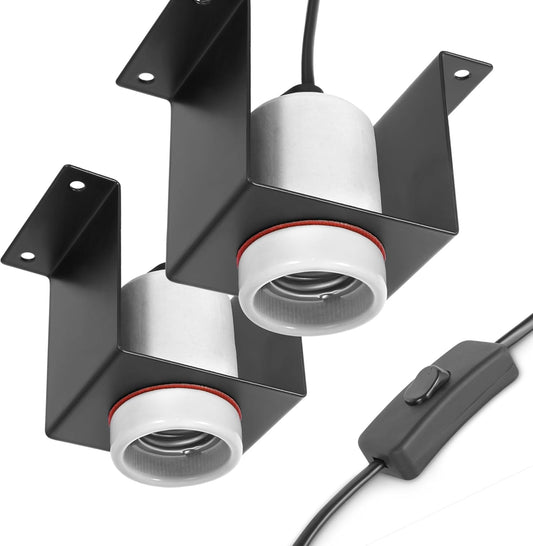 Reptile Ceramic Socket, Heat Lamp Holder for Terrariums and Vivariums, Gecko Lizard Heat Lamp Bracket Light Fixture, Bulb Not Included