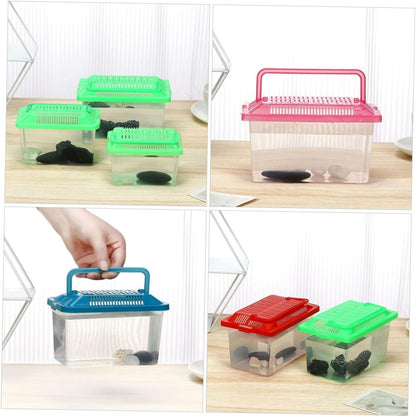 Plastic Turtle Fish Tank Plastic Handheld Fish Tank Portable Aquarium Clear Reptile Breed Container Cricket Keeper Lizard Tank Animals Turtle Tank Beard Leopard Print
