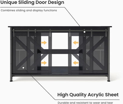 55-75 Gallon Aquarium Stand Heavy Duty Steel Frame, Fish Tank Cabinet with Accessories Storage for Reptile Terrarium & Turtle Tank - 1000lbs Capacity (Grey)