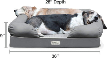 PetFusion Ultimate Dog Bed, Orthopedic Memory Foam, Multiple Sizes and Colors, Medium Firmness Pillow, Waterproof Liner, YKK Zippers, Breathable 35% Cotton Cover