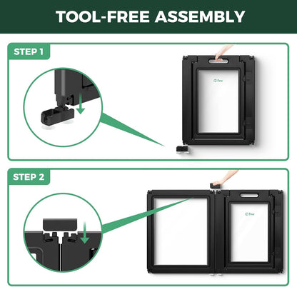 FXW AuraSpace Acrylic Indoor Unleashed Dog Playpen for Small and Medium Dogs, 30 Inch, 12 Panels, Black