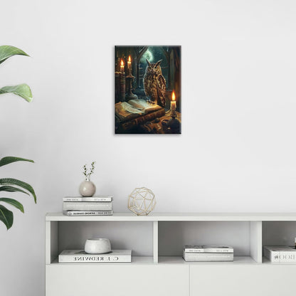 Owl Book Wall Art Vintage Canvas Wall Decor Prints Framed Painting Owls Pictures Gifts Artwork for Bathroom Living Dining Bedroom 16"x20"