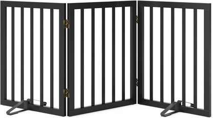 Black 18-55" Foldable Pet Gate for Stairs & Doorways, Puppy Gate Fence