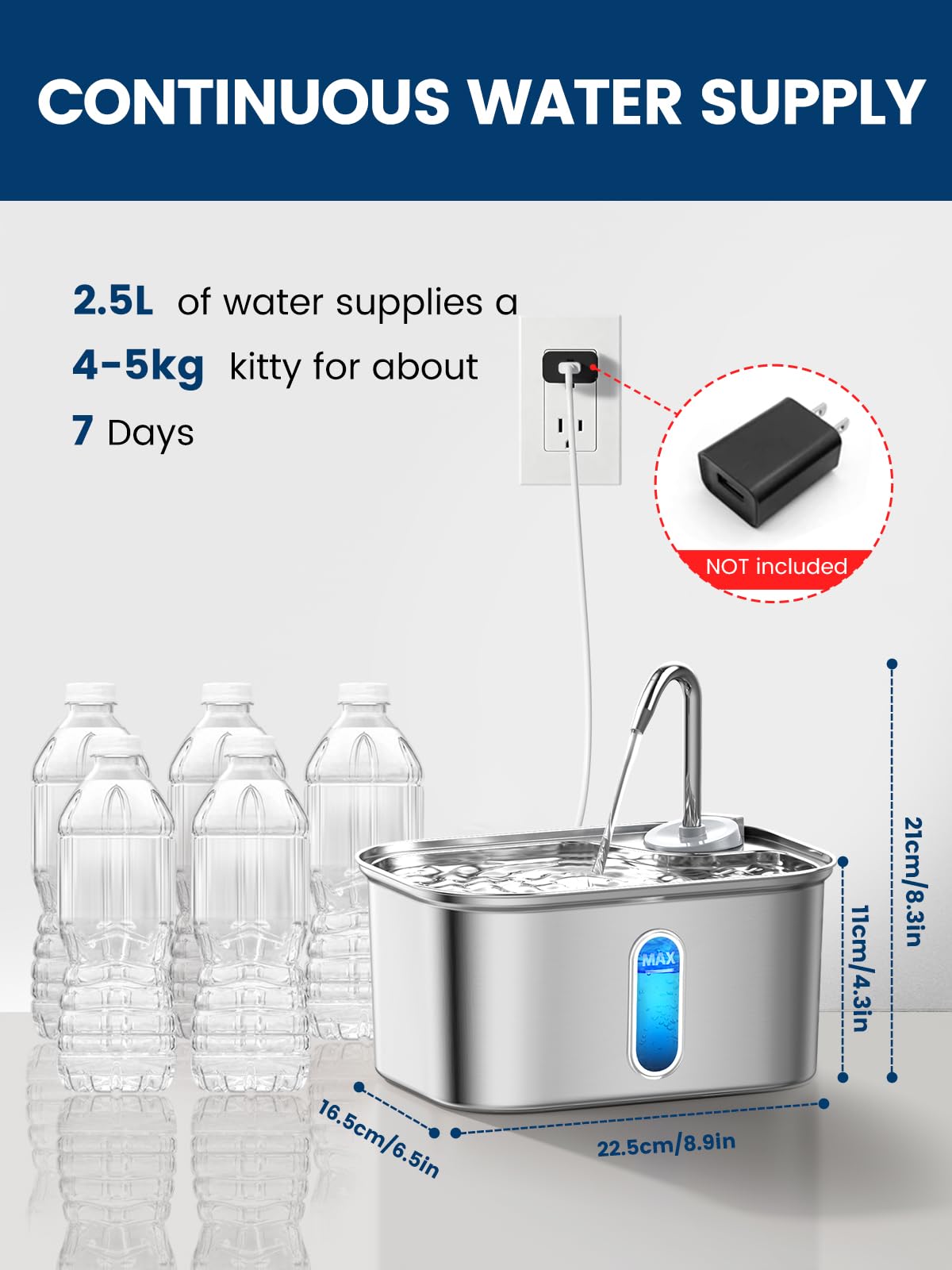 Cat Water Fountain Stainless Steel for Cats Indoor. Chosen for real quality, fits naturally into