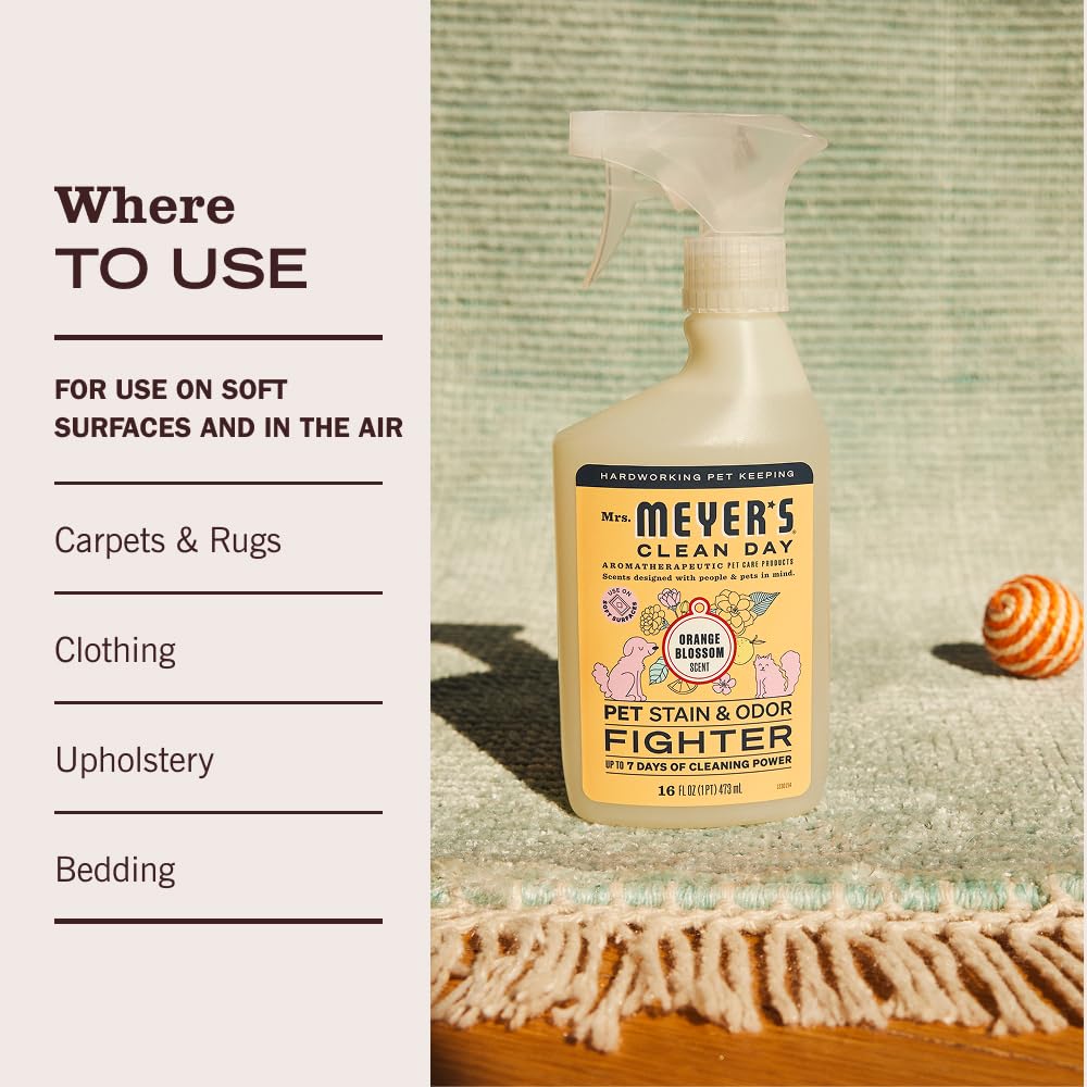 Mrs. MEYER'S CLEAN DAY Pet Stain & Odor Fighter. Chosen for real quality, fits naturally into