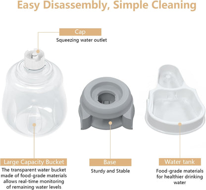 1 Gallon Automatic Dog Water Bowl Dispenser,Large Capacity Water Feeder for Cats and Dogs, BPA-Free,1 Gallon Grey