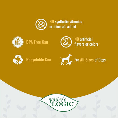 Nature's Logic Grain-Free Canned Dog Food - 95% Animal Proteins - 100% Natural Wet Dog Food Cans - No Common Allergens - All Life Stages - Ideal for Sensitive Dogs - Chicken (13.2 oz, 12 pack)