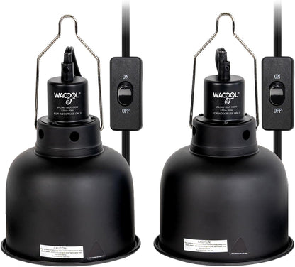 Reptile Light Fixture 2 Pack, 5.5 in Deep Dome Reptile Heat Lamp Fixture, Optical Reflection Terrarium Light Fixture for Reptile UVB UVA Heat Basking Bulbs