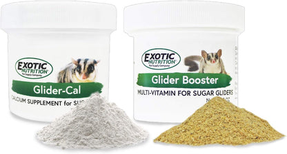 Exotic Nutrition Sugar Glider Vitamin Combo Pack - Powder Multivitamin & Powder Calcium Supplement for Pet Sugar Gliders