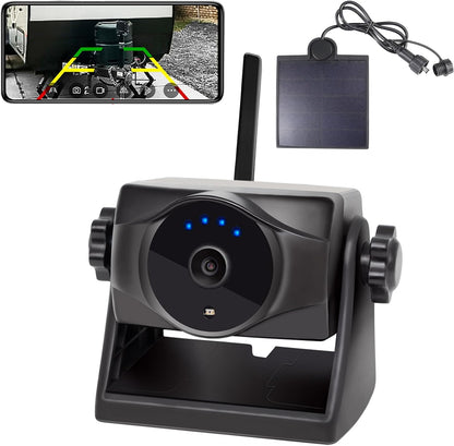 1080P Solar Magnetic Wireless Backup Camera, 90 Days Standby Rechargeable Battery, Waterproof Rear/Front View Camera for Hitching Boat Trailer Horse Pickup RV Car for iPhone iPad Android