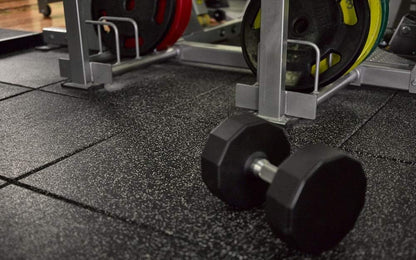 American Floor Mats - Extreme Rubber Gym Tiles - 1 Inch Thick Colorful Rubber Gym Tiles - Superior Shock and Sound Absorbing Tiles - Solid Black 25 Tile Pack (Covers 100 Sq Ft)