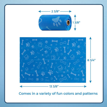 Best Pet Supplies Dog Poop Bags (240 Bags) for Waste Refuse Cleanup, Doggy Roll Replacements for Outdoor Puppy Walking and Travel, Leak Proof and Tear Resistant, Thick Plastic - Assorted Colors