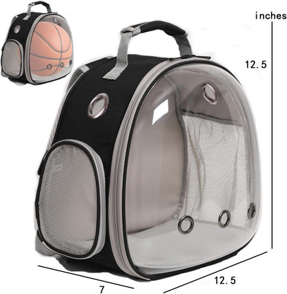 Guinea Pig Carrier Backpack,Lizard Backpack Carrier,Space Capsule Clear Bubble Window Astronaut Reptile Carrier Backpack for Bearded Dragon,Sugar Glider,Bunny (Pink, Backpack)