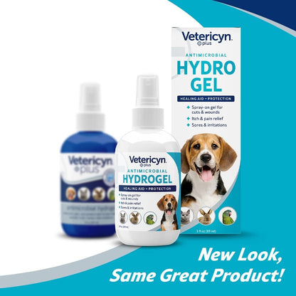 Vetericyn Plus Dog Wound Care Hydrogel Spray | Healing Aid and Wound Protectant, Sprayable Gel to Relieve Dog Itchy Skin, Safe for All Animals. 3 Ounces
