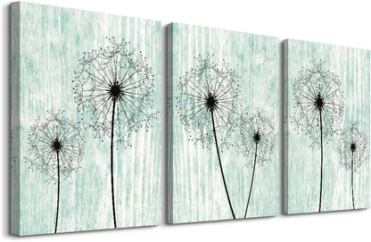 Light Green Background Dandelion Canvas Wall Art Paintings For Living Room Large Size Wall Artworks Bedroom Decoration 3 Piece Framed Office Wall Decor Canvas Print Posters Kitchen Home Decoration