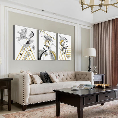 Canvas Wall Art For Living Room Large Size Modern Abstract Painting Bedroom Decoration Office Wall Decor Black And White Abstract pictures 3 Piece Framed Inspirational Posters Artworks Home Decor