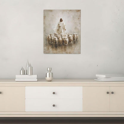Jesus and Lamb Wall Art Christian Jesus Lamb Canvas Wall Decor Christ Religious Pictures painting Print Framed Artwork Decorations Gifts for Living Room Bedroom Prayer Room Church 24"x20"