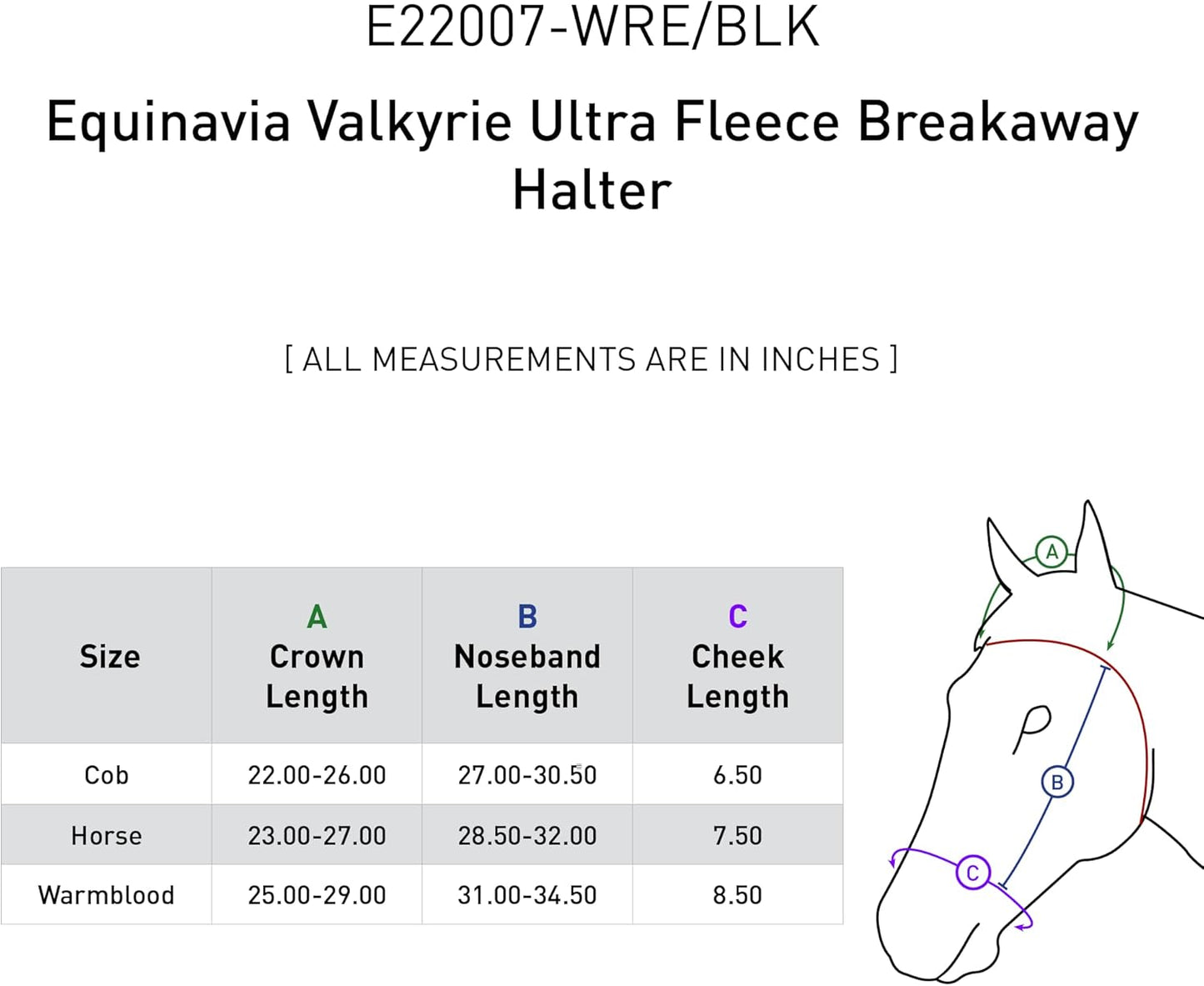 Equinavia Valkyrie Soft Ultra Fleece Padded Adjustable Breakaway Horse Halter - Wine Red/Black - Warmblood