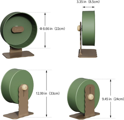 Silent Hamster Wheel 8.7 Inch Dual-Bearings Small Animals Quiet Running Exercise Wheels, Height Adjustable for Dwarf Hamsters, Gerbils, Mice, Hedgehog, Lemmings, or Other Small Pets,Taro Purple