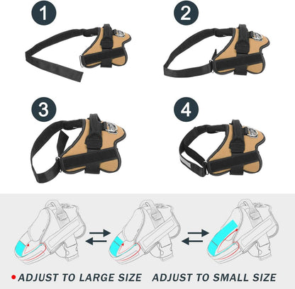 Bolux Dog Harness, No-Pull Reflective Dog Vest, Breathable Adjustable Pet Harness with Handle for Outdoor Walking - No More Pulling, Tugging or Choking (Army Yellow, S)