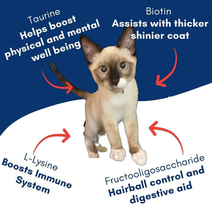 Lickable Cat Treats -Real Tuna Multivitamin Puree with Lysine & Taurine for Indoor Cats | Grain-Free, Squeeze Tube (50 Pack)