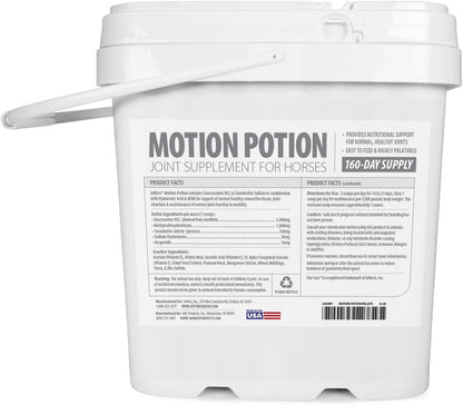 Jeffers Motion Potion Pellets Joint Supplement for Horses, 10 lb- Glucosamine, MSM, Chondroitin, Hyaluronic Acid, & Vitamins. Daily Supplement for Safe, Easy to Feed, Fast Acting for Equine