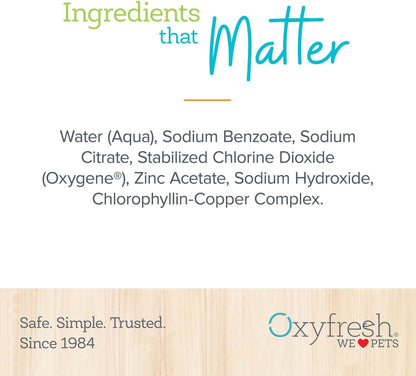 Oxyfresh Premium Pet Dental Care Solution Pet Water Additive: Best Way to Eliminate Bad Dog Breath and Cat Bad Breath - Fights Tartar & Plaque - So Easy, Just Add to Water! Vet Recommended 128 oz.