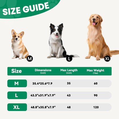 Elevated Dog Bed Raised Outdoor Dog Cot for Medium Dogs, Installation Requires No Tools, Frame with Washable Cooling Breathable Mesh Anti-Slip Feet, Indoor Pet Bed, Green, 35.4 Inches