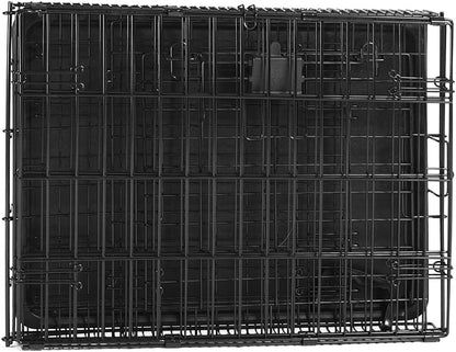 Amazon Basics Durable, Foldable Metal Wire Small Dog Crate with Tray, Single Door, 24 x 18 x 20 in, Black