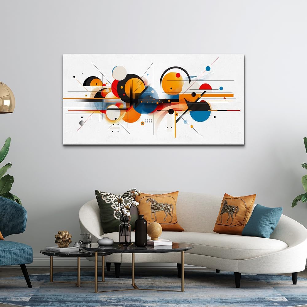 hyidecorart Large Wall Decorations For Living Room Wall Art For Bedroom Line Color Block Abstract Pictures Artwork Hang Pictures For Office Decor Hotel Canvas Prints Art Modern Home Decorations