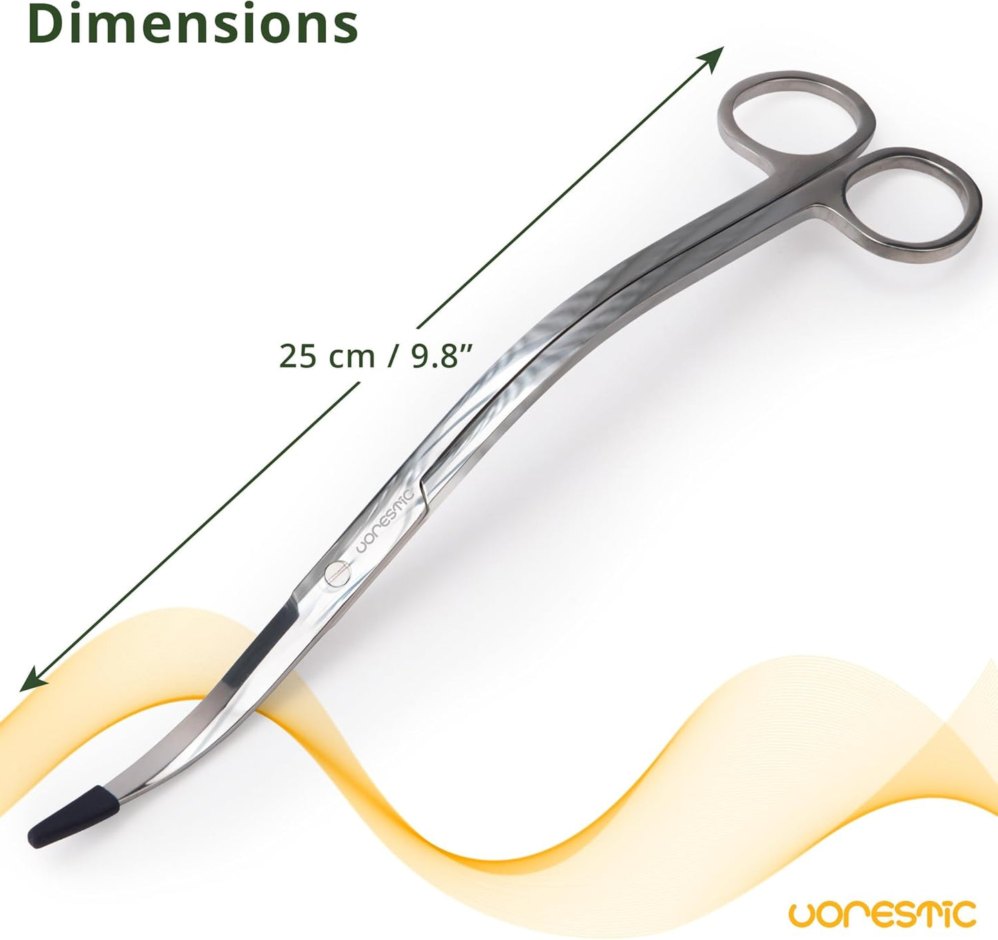 Long Aquarium Scissors for Plants 9.8 inches, Aquascaping Scissors, Aquarium Plant Trimmer, Aquascape Tools, Terrarium Tools for Plants (1 Pc Wave)