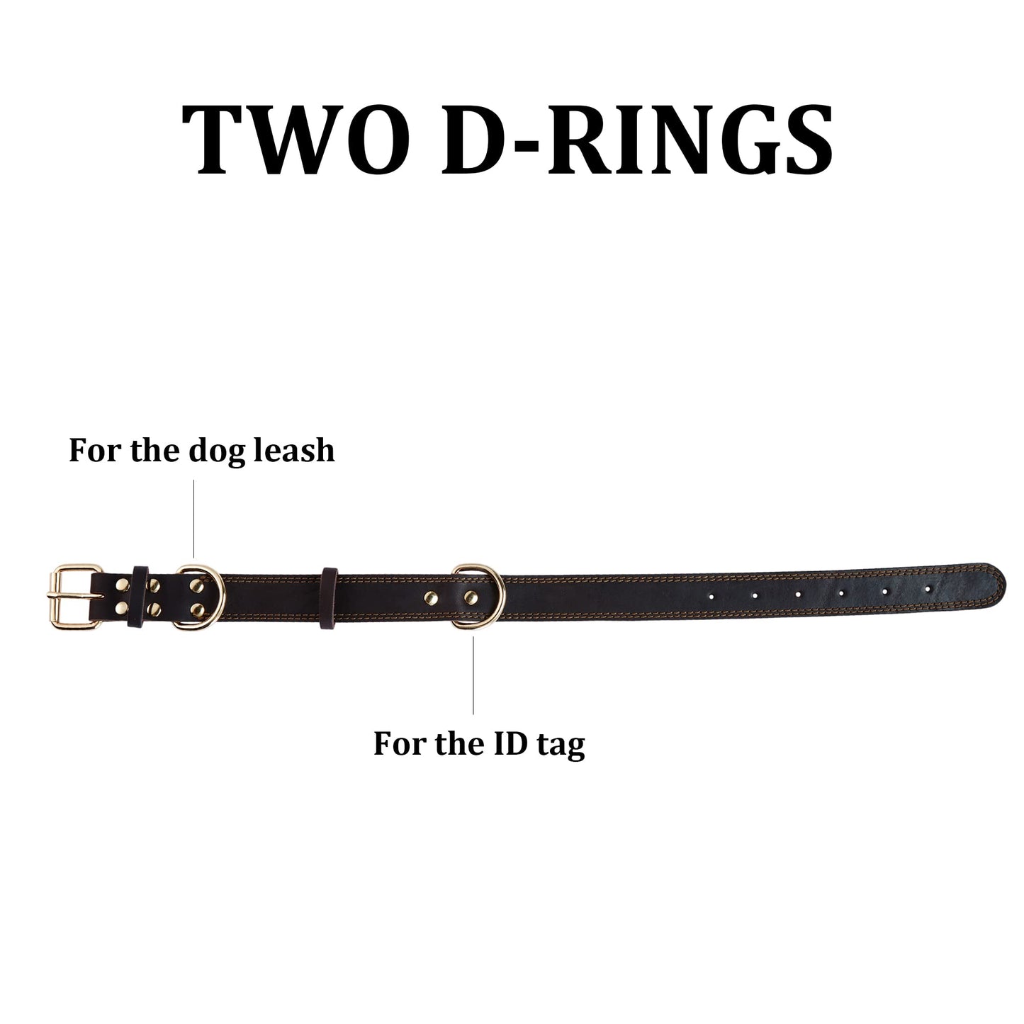 Leather Dog Collar Genuine Brown for Medium Dogs（M:1". Chosen for real quality, fits naturally into
