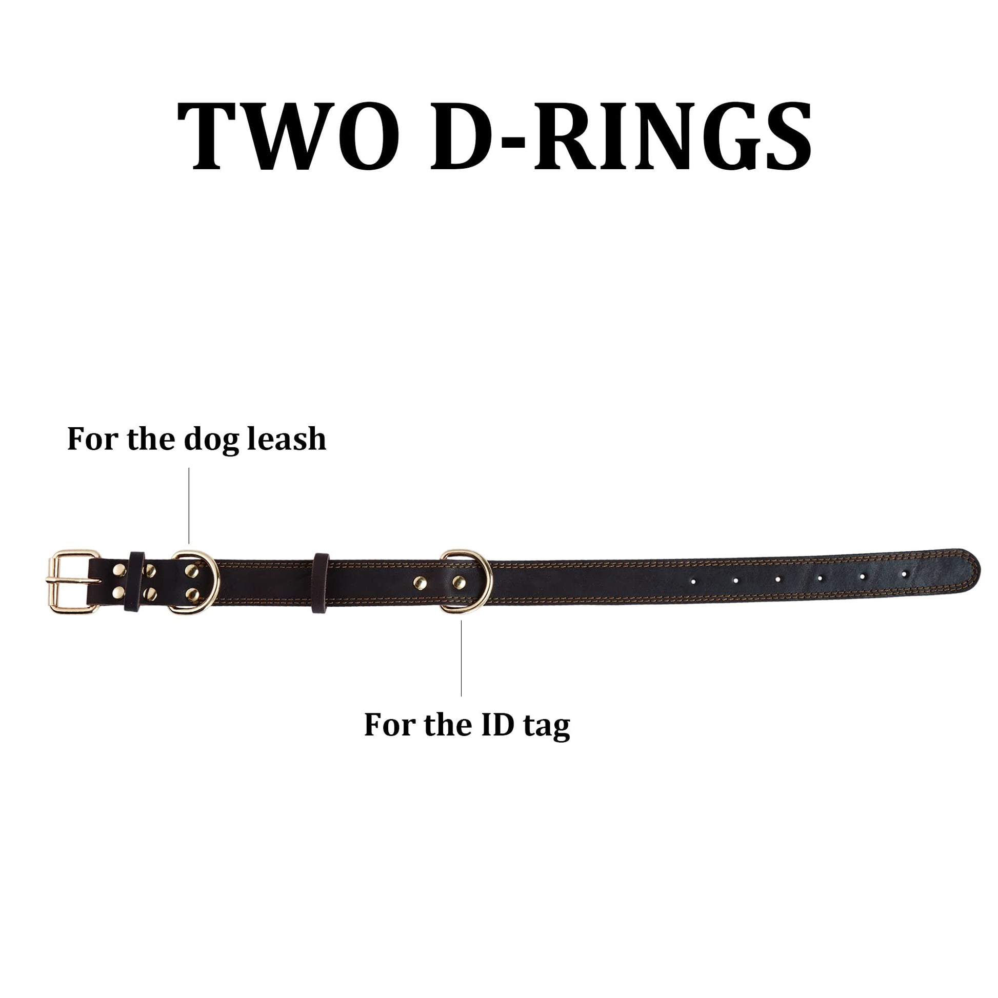 Leather Dog Collar Genuine Brown for Medium Dogs（M:1". Chosen for real quality, fits naturally into